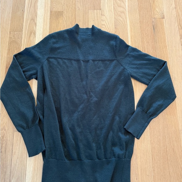 LOFT V-Neck Preppy Academia Cardigan Sweater M Deep Forest Green Wool Blend - Picture 5 of 8